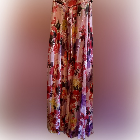 NWT NW Nightway Women’s Long Floral Mock Wrap Dress size 10 - Picture 6 of 15